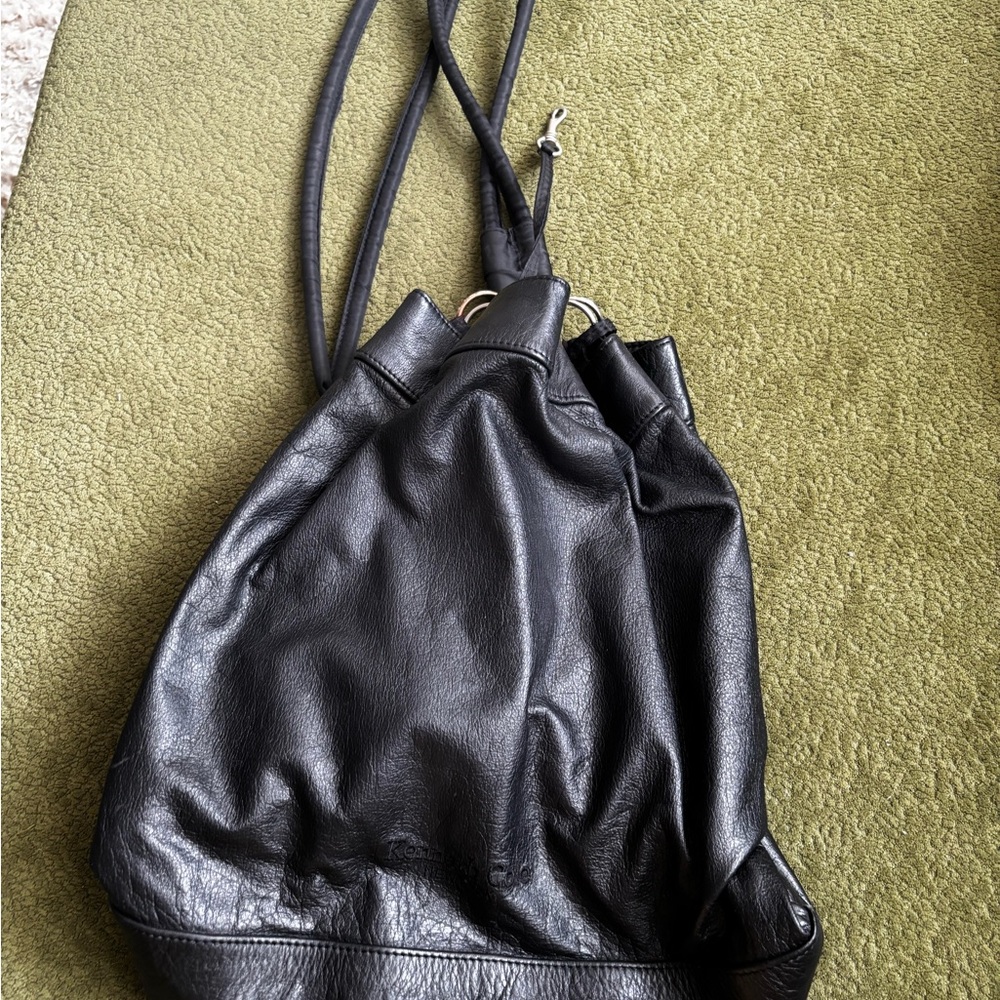 Vintage Kenneth Cole New York Black Leather Backpack